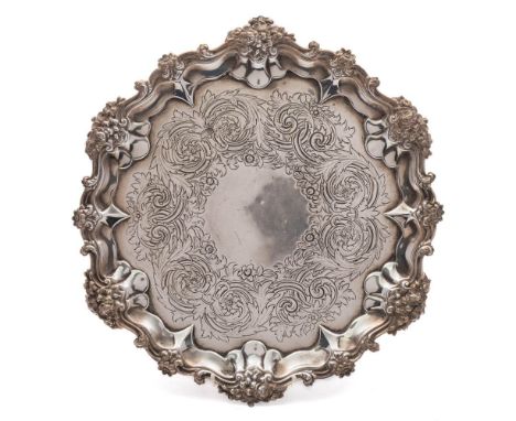 A William IV silver salver, maker Edward, Edward Jnr, John &amp; William Barnard, London, 1836: of circular outline with engr