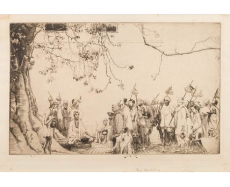 Ernest Stephen Lumsden [1883-1945]-The Buddha,:-etching, signed and numbered 41.50 in ink the marginsheet size 26 x 40cm, unf