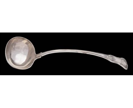 A Victorian silver Kings pattern soup ladle, maker Joseph & Albert Savory, London, 1842: 33cm. long, 307gms, 9.89ozs.