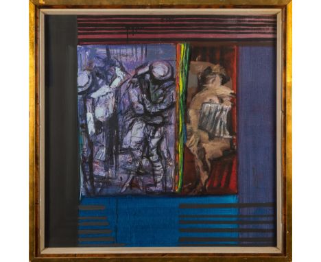 * Robin James Philipson [1916-1992]- Goodbye,:- titled on the studio label attached to the reverse of the frame oil on canvas