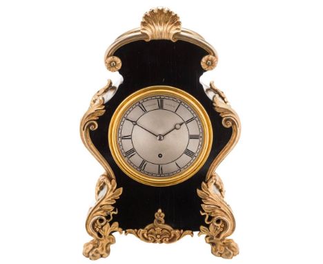 Vulliamy, London, an ebonised bracket clock: the eight-day duration timepiece fusee movement engraved to the backplate with t