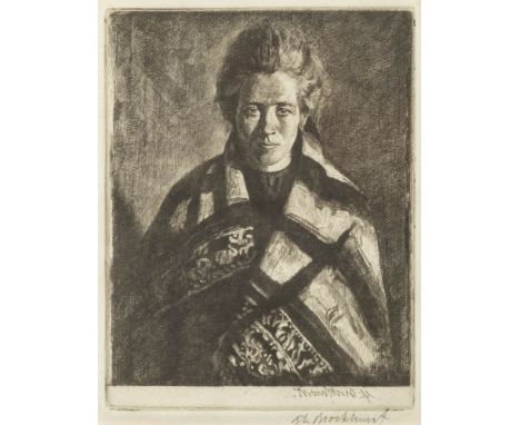 * Gerald Leslie Brockhurst [1890-1978]- A Ballynakill Woman,:- etching, signed in pencil in the margin sight size 14.5 x 11.5