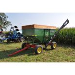 Parker 200 bu gravity seed wagon, 15’ J&M poly cup seed auger, Pequa 1086 gear, 16” tires