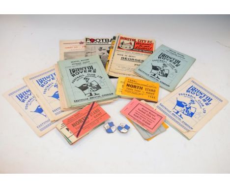 Bristol Rovers Interest - Collection of mainly 1950's period match day programmes, together with 1950's/1960's season ticket 