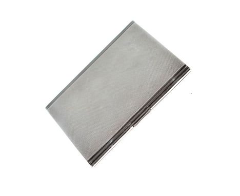 George V engine turned silver cigarette case, Birmingham 1935, 5.6oz approx   Condition: 