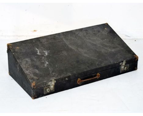 Vintage black cloth bound motoring trunk   Condition: 