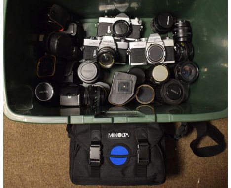 Cameras - Collection of Minolta 35mm cameras, together with various lenses etc   Condition: 