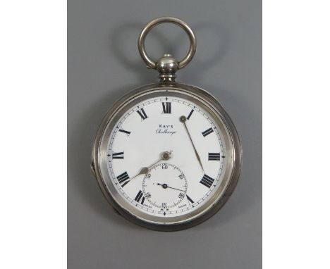 A Silver Cased Key Wind Pocket Watch