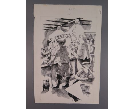 John Nash RA (1893-1977), The Countryside Book November, original pen and ink illustration, 28 x 16 cm