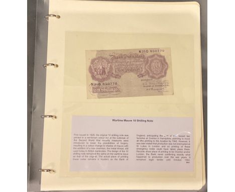 UK bank notes: folder containing a number of 1969/1971 definitive covers, also £5 note signed L K O?Brien serial B96 GVF also