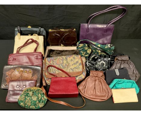 Lady's Accessories - a vintage Liberty handbag, in red; other mid 20th century and later handbags, qty 