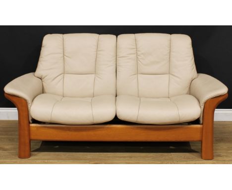 Mid-century Inspired - an Ekornes Stressless recliner sofa, 87cm high, 171cm wide, the seat 127cm wide and 48cm deep 