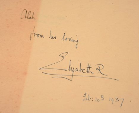 CHANCE, Michael, Our Princesses and Their Dogs, Murray, 1936. slim 4to. signed to "Alah from her loving Elizabeth R. Feb.  10