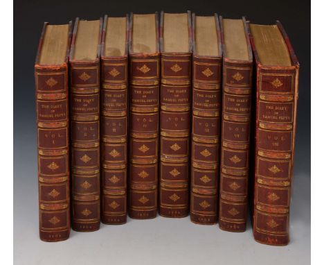 WHEATLEY, Henry, B. ed. The Diary of Samuel Pepys. George Bell, 1904. 8vo. in 8 vols. 1/2 bds. T.e.g. foxing to endpp.  8