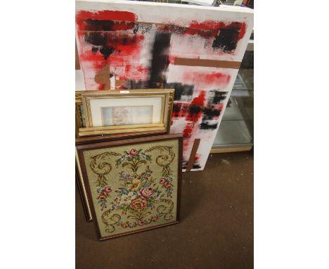 9 PICTURES INCLUDING TAPESTRY  AND ONE CANVAS 