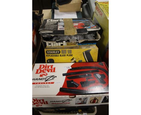 A POWER DEVIL ORBITAL SANDER / ELECTRIC PLANER, KINZO 135W FINISHING SANDER , BLACK AND DECKER POWER SANDER, DIRT DEVIL HANDY