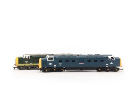 Two Bachmann Branch Line '00' gauge Class 55 Deltic locomotives, to include 'Crepello' locomotive no. 55012 in BR blue livery