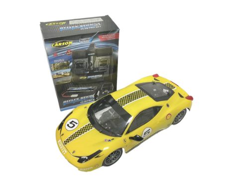 Tamiya Ferrari 458 Challenge radio controlled car with boxed Carson Relfex Stick Pro 3.1 Elektro Set Condition Report:Model h