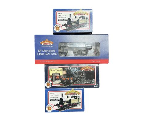 Four Bachmann Branch Line ‘00’ gauge locomotives, comprising two J72 Class 0-6-0T examples, 31052 no. 69023 in green livery, 