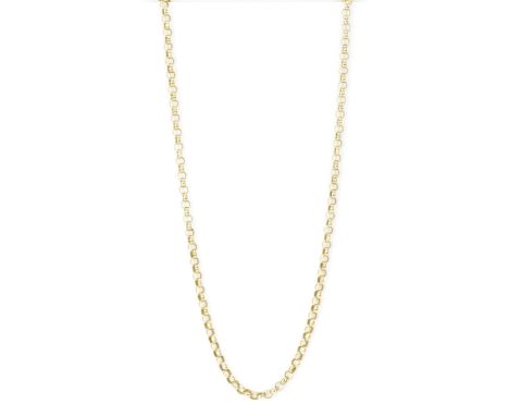 A 9ct yellow gold belcher chain link necklace, the spring ring clasp stamped 9K, 58cm, 19.2 grams 