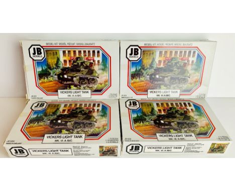 JB Models 4x 1:76 Scale Vickers Light Tank Model Kits All Boxed