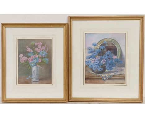 Edith Alice Andrews (British 1873-1958), still life of flowers, watercolour, signed 26 x 21 cm, gallery label verso and anoth