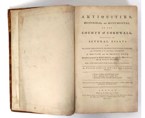 Borlase (William), Antiquities, Historical And Monumental Of The County Of Cornwall, published London 1769Sold with all fault