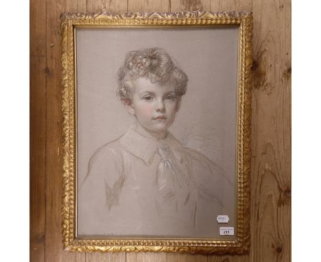 Frederick Beaumont, a portrait of a boy, pastel, signed and dated 1908, 58 x 44 cm