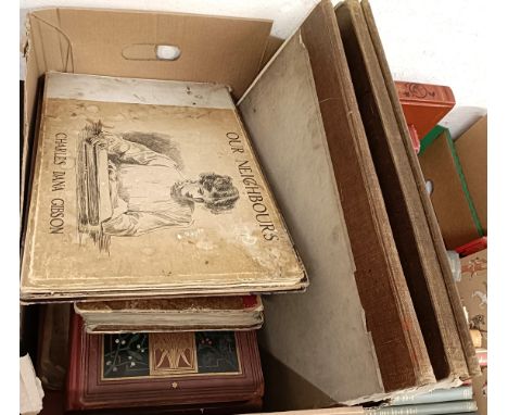 Gibson (Charles Dana), Our Neighbours, other print books and scrapbooks (box)