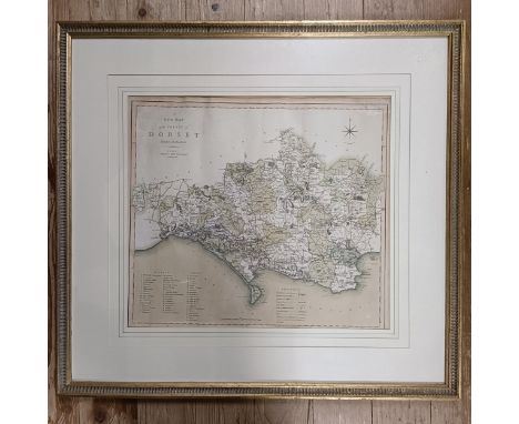 A 19th century map of Dorset, printed by C S Smith, London, 45 x 50 cm