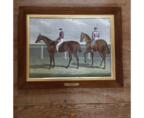 A 19th century horse racing print, Rowton, 29 x 40 cm