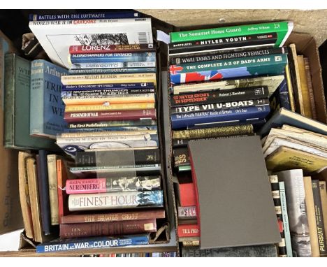 Assorted books on military history and militaria (4 boxes)Sold with all faults not subject to return.  For condition see imag