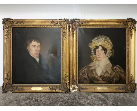 19th century, English school, a portrait of John Cartwright of Nocton, oil on canvas, 62 x 53 cm and its pair of his wife, Br