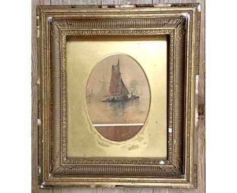 19th century, English school, river scene, watercolour, 21 x 13 cm and two portrait prints (3)