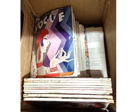 Assorted books on art and antiques, and a group of Vogue magazine (3 boxes)Images as requested.Vogue magazines arer in a poor
