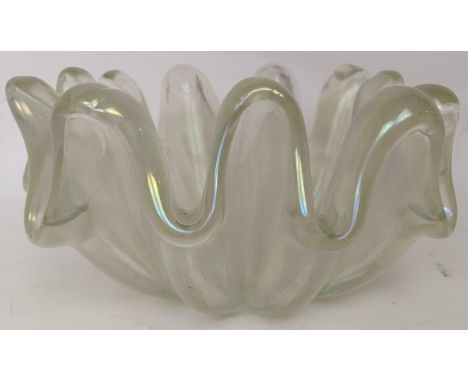 An art glass bowl, makers mark indistinct on base, 30 cm diameter