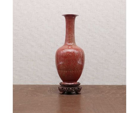 A Chinese peach blossom vase,Republic period (1912-1949), the ovoid body rising to a cylindrical neck with a flared rim, the 