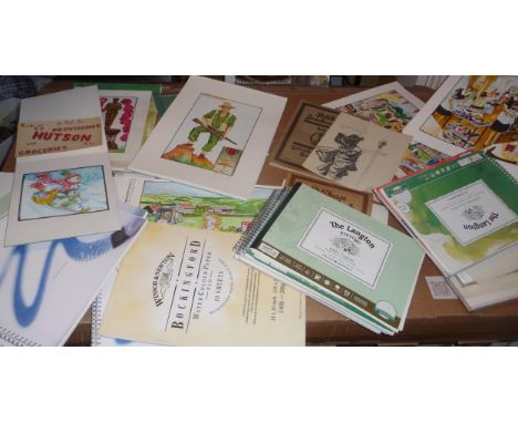 Approx  20 sketch pads of watercolours together with approx. 14 loose watercolours mixed subjects which look like greeting ca