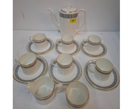A late 20th Century Wedgwood Susie Cooper Design 'Colosseum' bone china 6-piece coffee set. Location:2.4If there is no condit