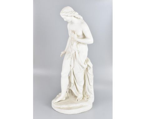 A Copeland Parian figure of Musidora modelled by William Theed in 1867 for the Crystal Palace Ceramic and Art Union, the semi