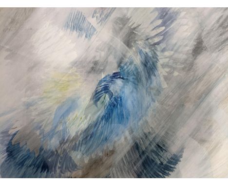 Frederich Donald Blake (Scottish 1908-1997) RI, RSMA - "Movement", an abstract watercolour of a bird of prey in flight, signe