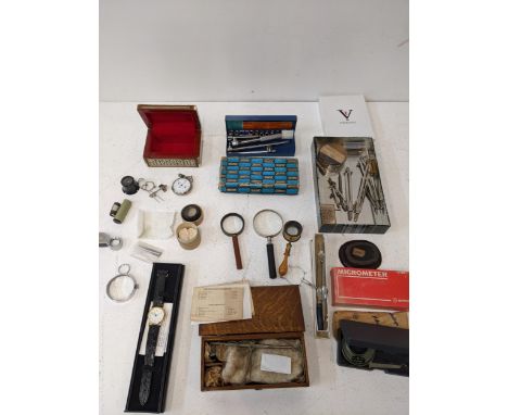Collectables to include a collection of eye glasses and magnifying glasses, a boxed vintage Draper 14-piece socket set, protr