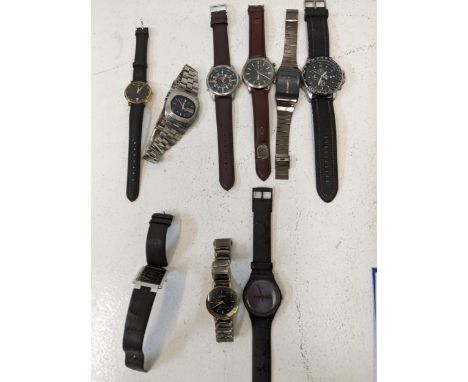 A collection of watches to include a Rado sapphire, a Bermuda watch company example, a Citizen Eco drive and othersLocation:I