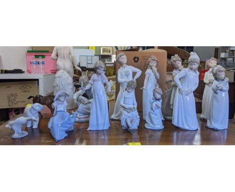 Fourteen figures mostly Nao, some Lladro models and a Beswick horse Location: RABIf there is no condition report shown, pleas