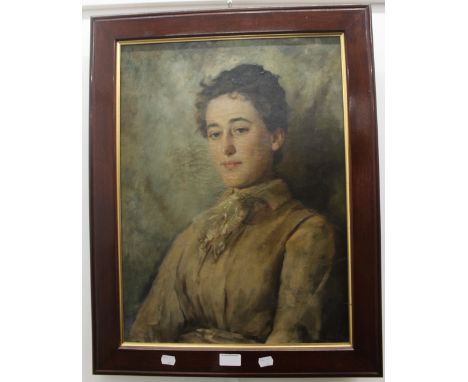 ANNE J PERTZ (exhibited 1880-1911), Portrait of a Lady, oil on canvas, signed with monogram and dated upper left AJP 1886, fr