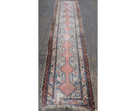 A large vintage runner.  97 x 424 cm.
