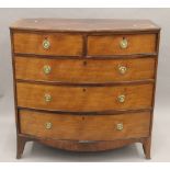 A 19th century mahogany bow front chest of drawers. 107 cm wide.