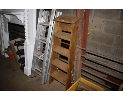 A wooden step ladder