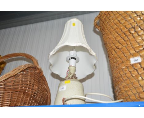 A Bernard Rooke pottery table lamp and shade 