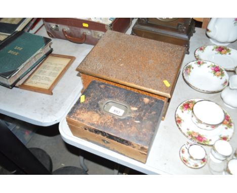 A 19th Century jewellery box together with one other trinket box